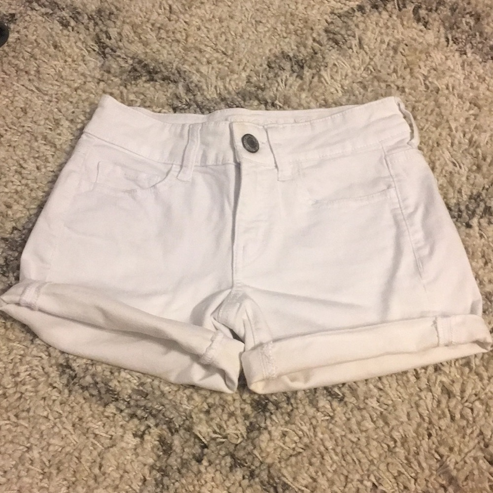 White jean shorts